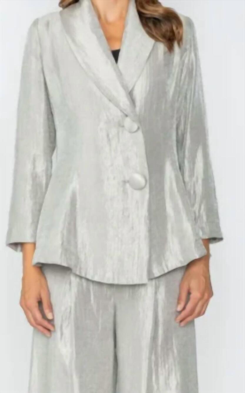 NEW IC COLLECTION two-button blazer jacket in silver